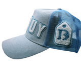 Blue DoBuy Suede Trucker Hat